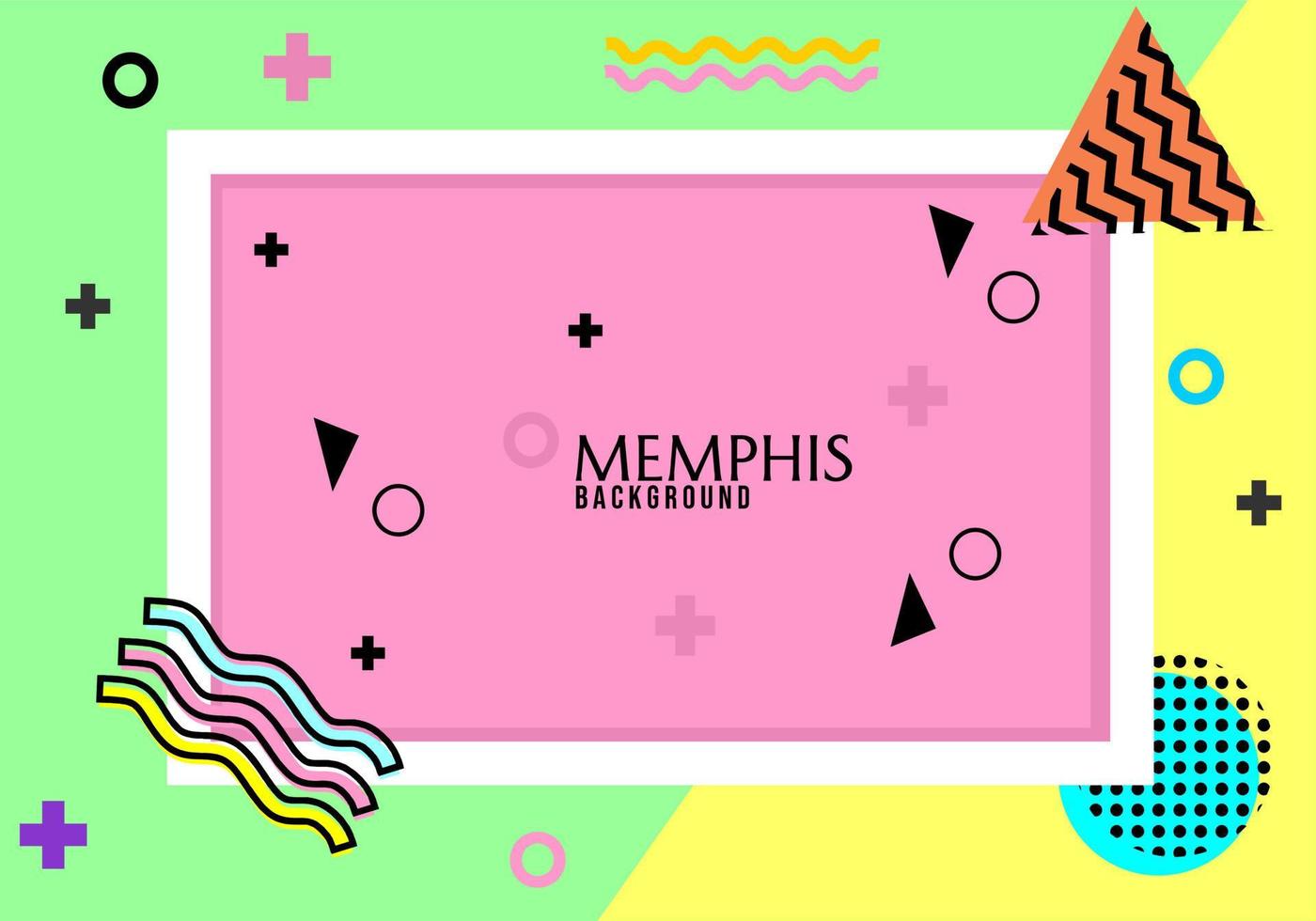 omslagontwerpsjabloon met roze memphis-themaachtergrond vector