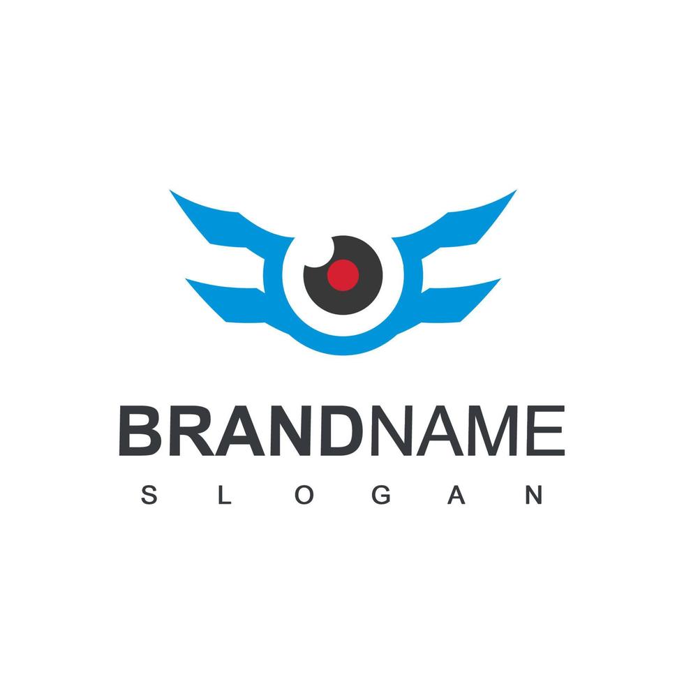 ontwerpsjabloon voor drone-logo, pictogram voor lensfotografie vector