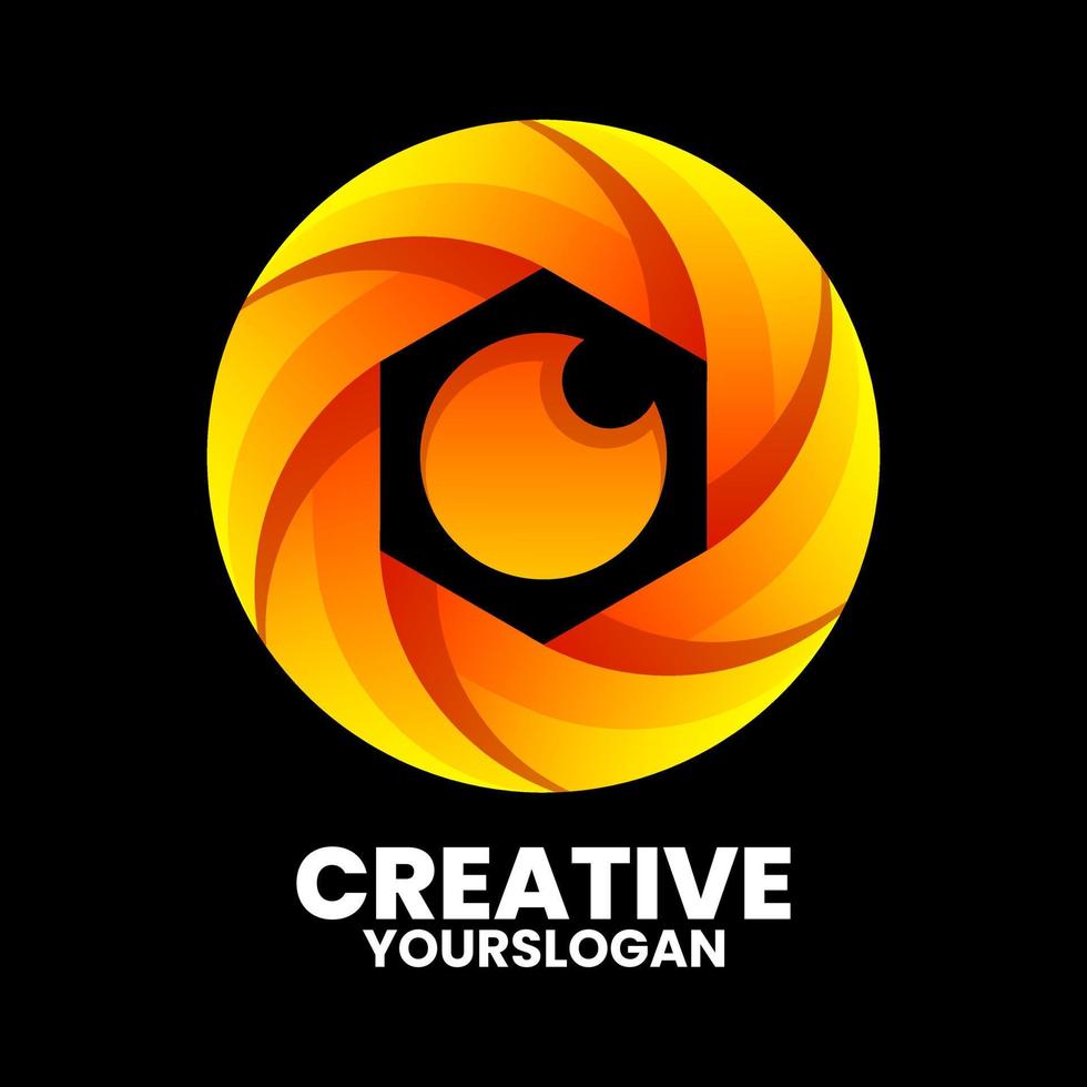 vector logo illustratie camera gradiënt kleurrijke stijl