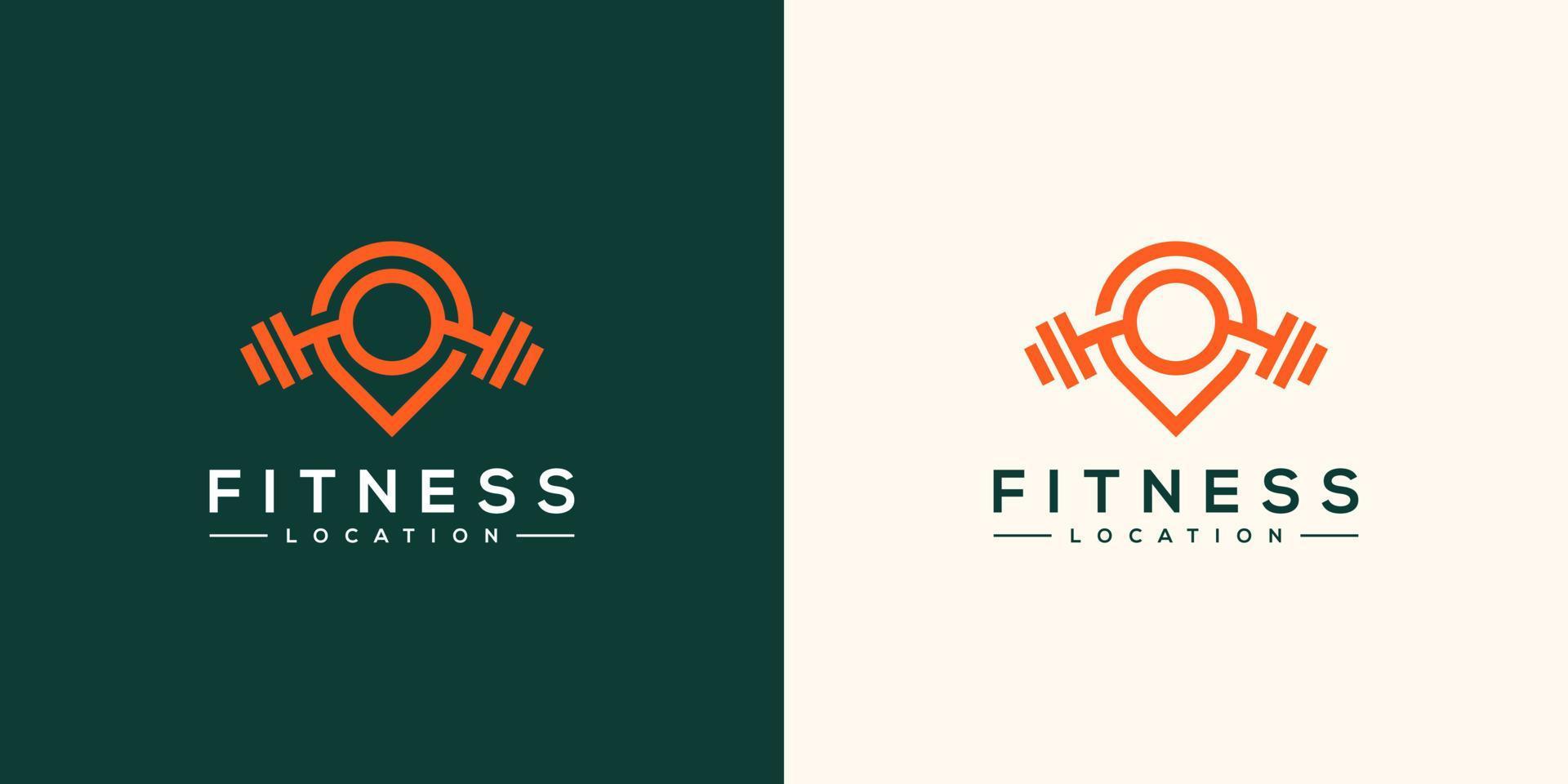fitness locatie logo vector ontwerp