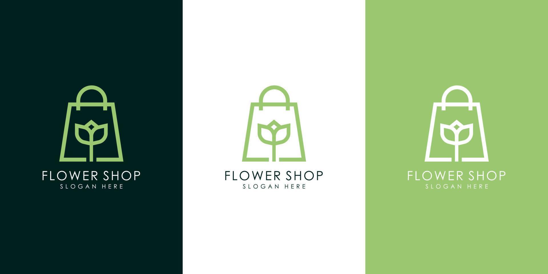 bloemenwinkel logo vector ontwerp