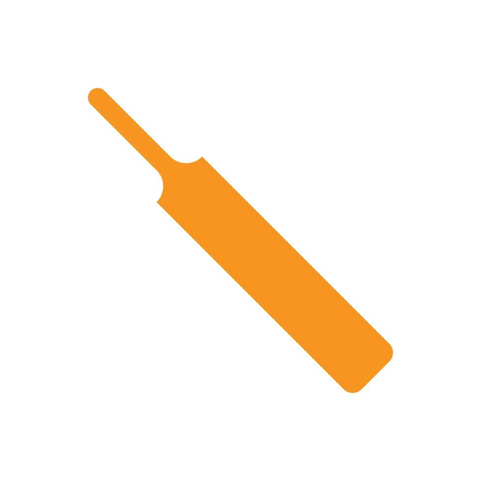 eps10 oranje vector cricket bat solide pictogram in eenvoudige platte trendy stijl geïsoleerd op een witte achtergrond