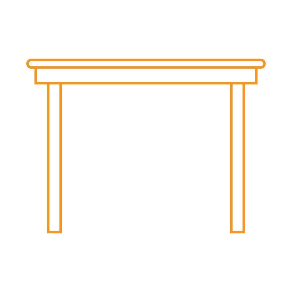 eps10 oranje vector houten tafel of bureau lijn pictogram in eenvoudige platte trendy stijl geïsoleerd op een witte achtergrond