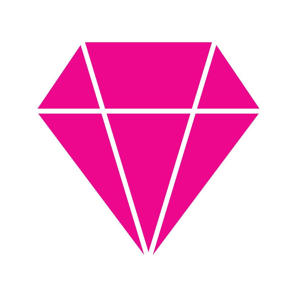 eps10 roze vector diamant pictogram, of symbool in eenvoudige platte trendy stijl geïsoleerd op een witte achtergrond