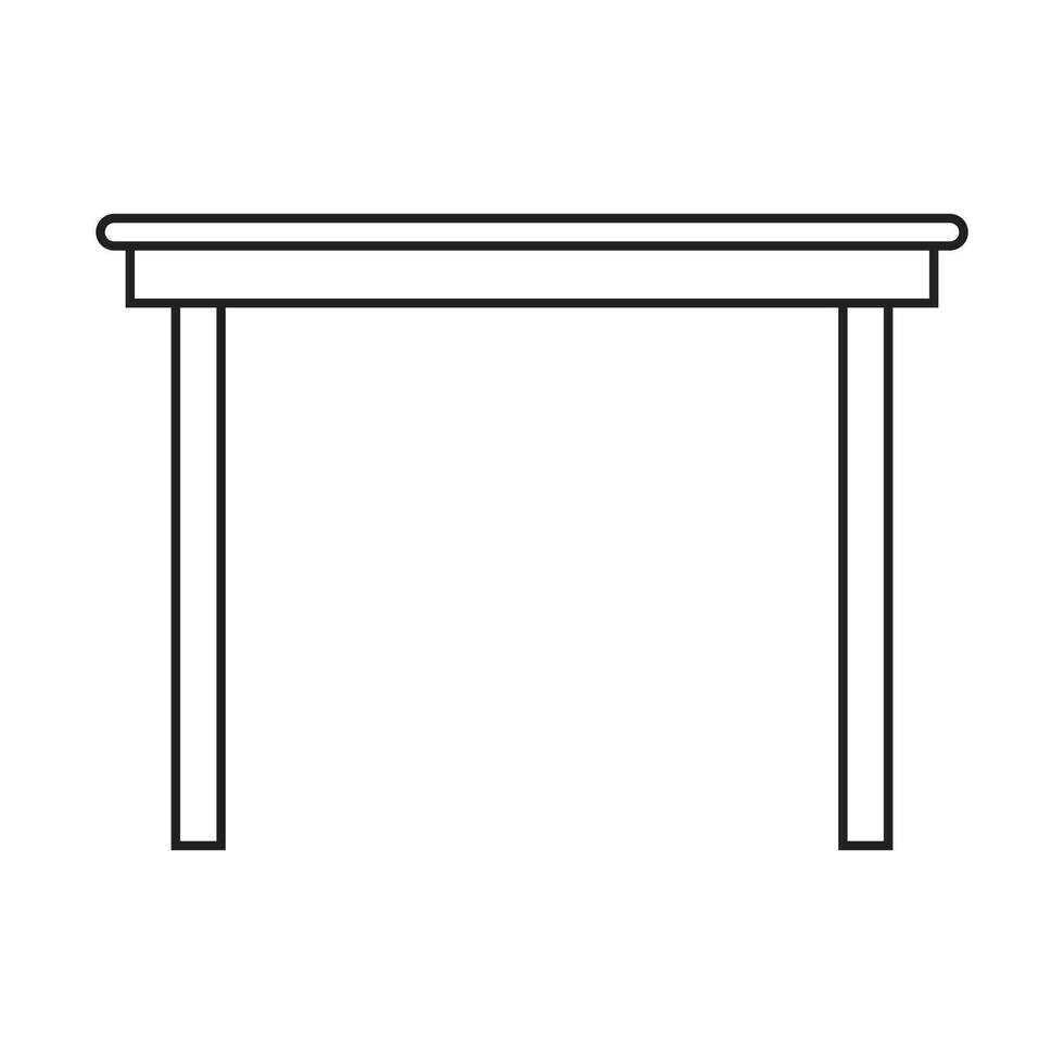 eps10 zwarte vector houten tafel of bureau lijn pictogram in eenvoudige platte trendy stijl geïsoleerd op een witte achtergrond