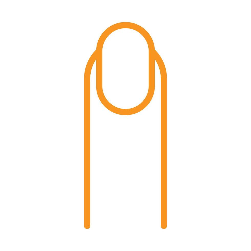 eps10 oranje vector lange vinger nagel lijn pictogram in eenvoudige platte trendy stijl geïsoleerd op een witte achtergrond