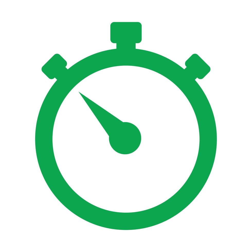 eps10 groen vector stopwatch timer pictogram in eenvoudige platte trendy moderne stijl geïsoleerd op een witte achtergrond