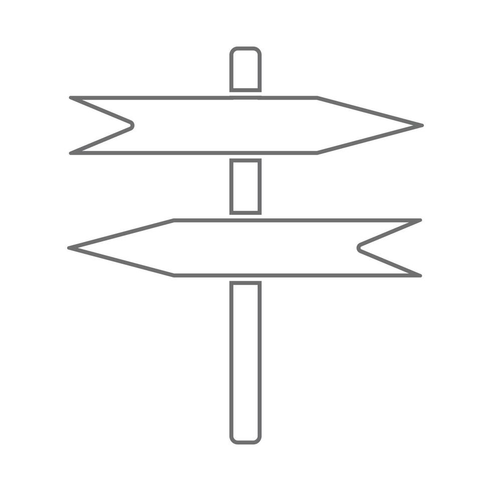 eps10 grijze vector lege houten lijn pictogram met twee pijlen in eenvoudige platte trendy moderne stijl geïsoleerd op een witte achtergrond