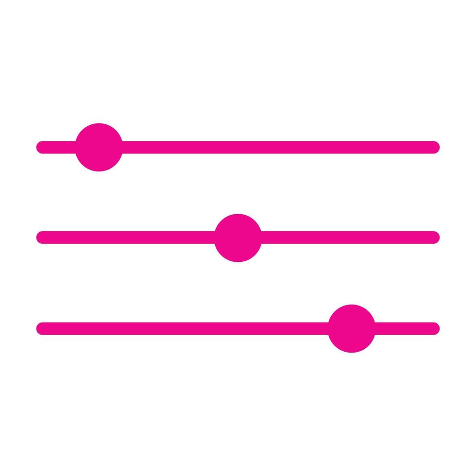 eps10 roze vector schuifbalkpictogram in eenvoudige platte trendy stijl geïsoleerd op een witte achtergrond