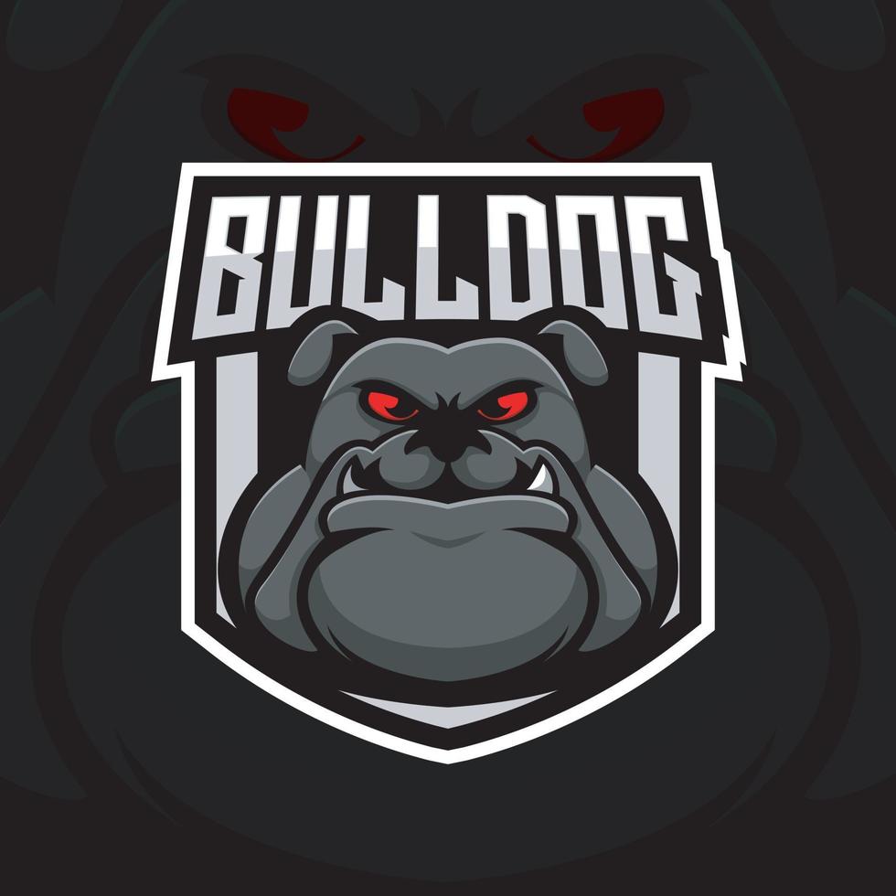bulldog mascotte gaming logo ontwerp vector