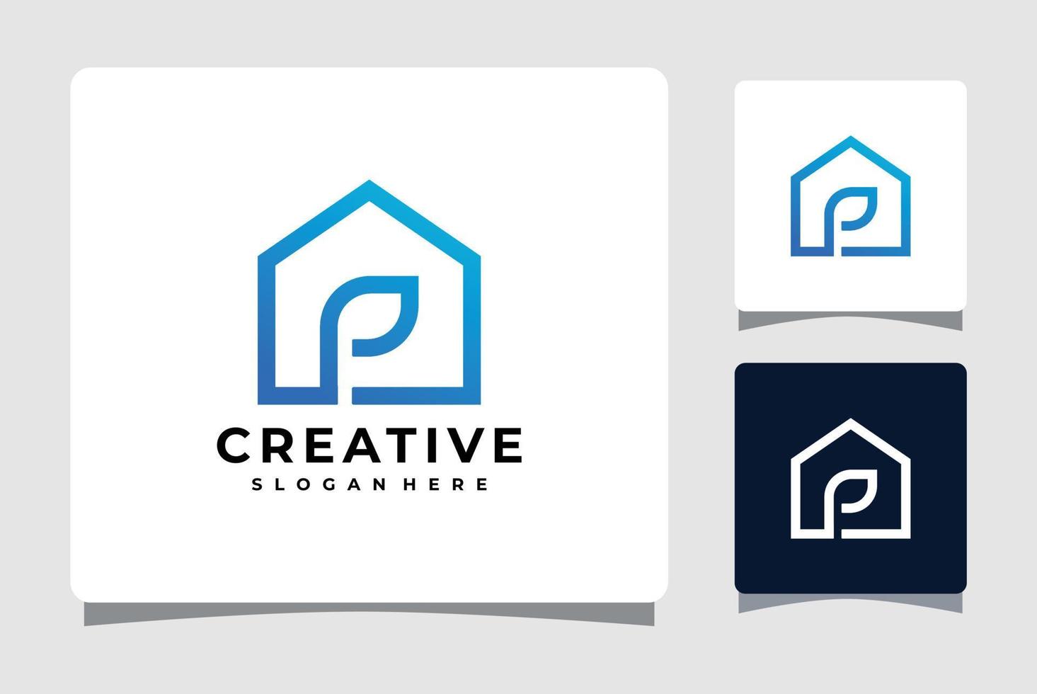 huis blad logo sjabloonontwerp inspiratie vector