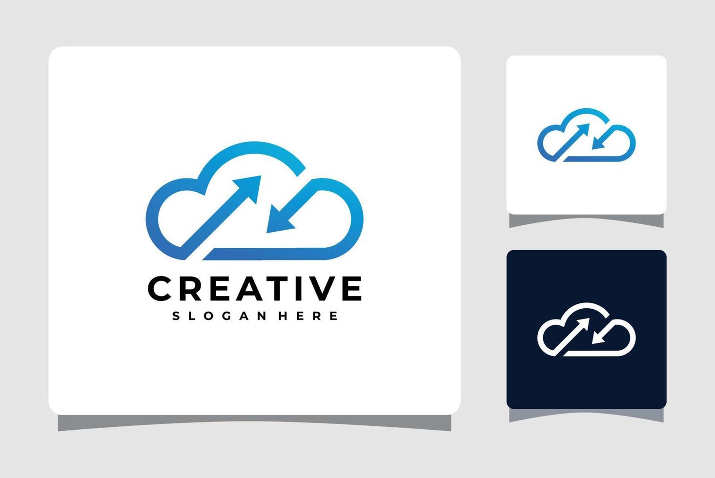 wolk pijl logo sjabloonontwerp inspiratie vector
