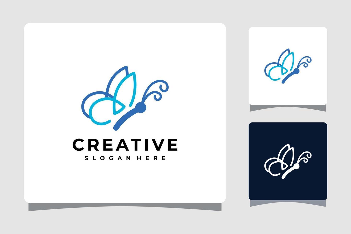 blauwe vlinder logo sjabloonontwerp inspiratie vector