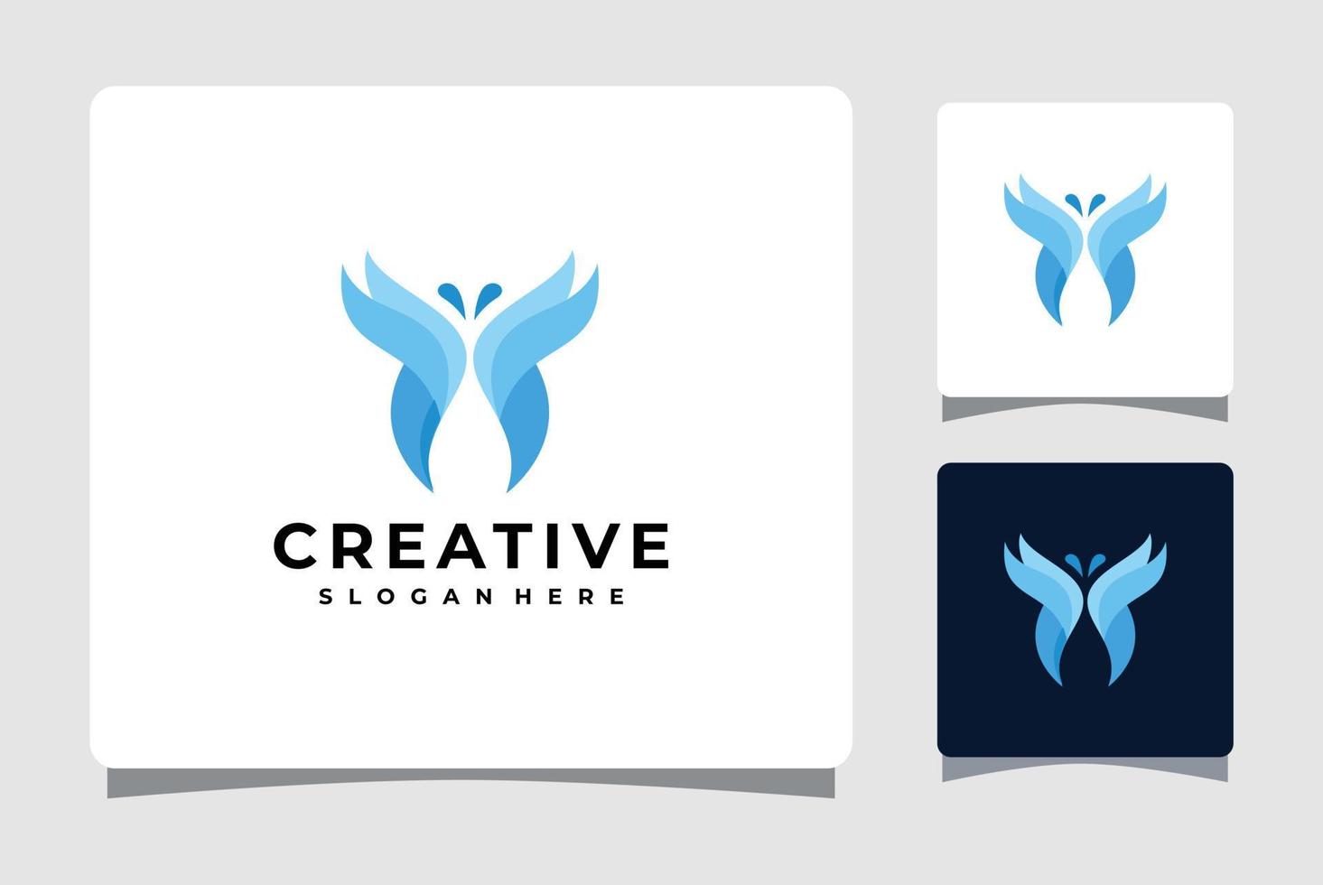 blauwe vlinder logo sjabloonontwerp inspiratie vector