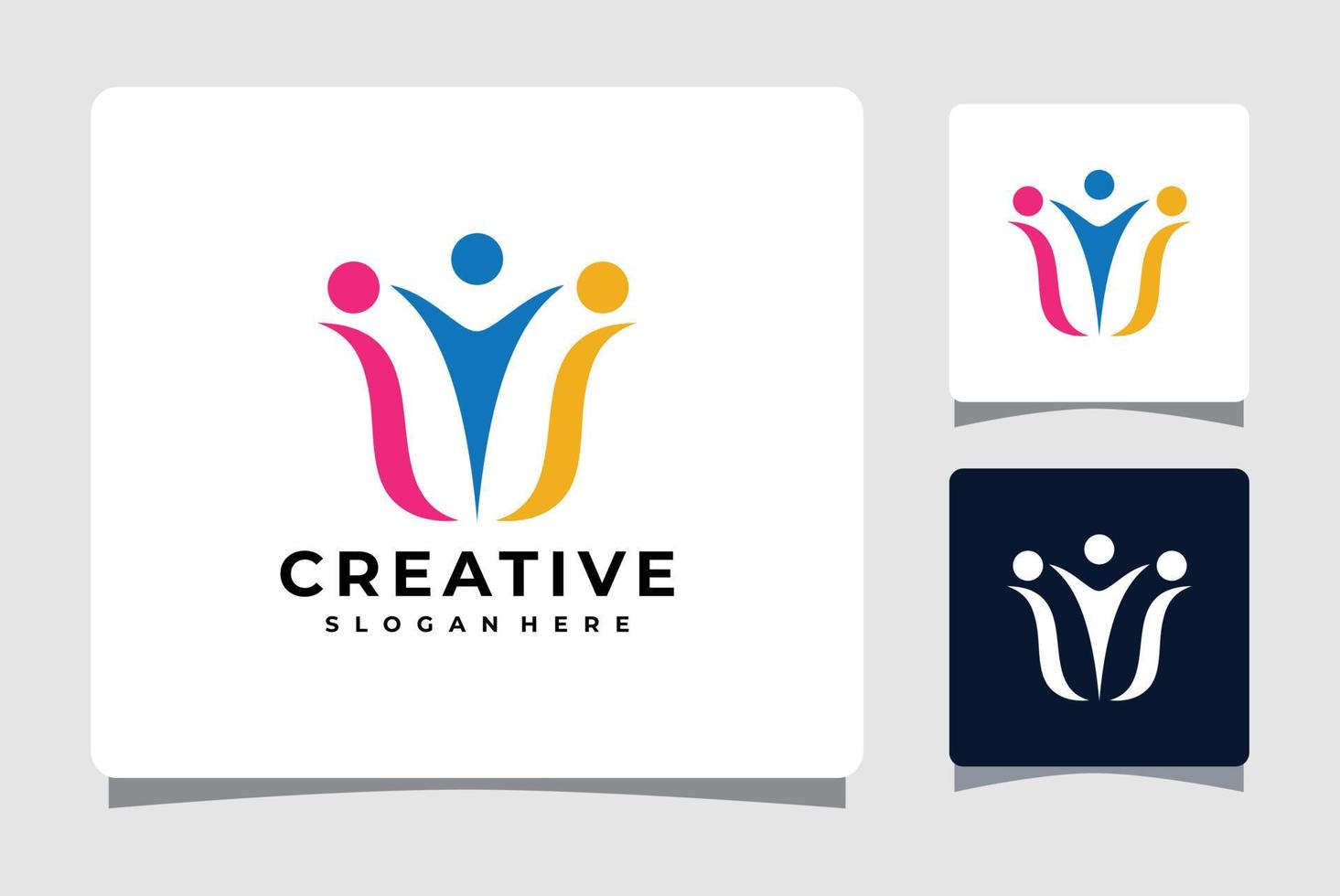 sociale media netwerk mensen logo sjabloon met visitekaartje ontwerp inspiratie vector
