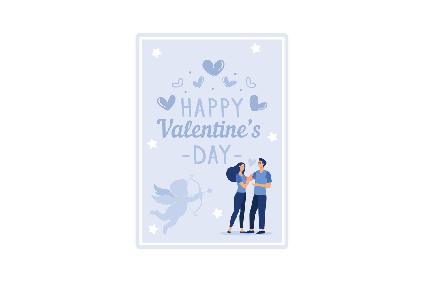 verliefd stel. fijne Valentijnsdag. 14 februari is de dag van alle geliefden. afbeeldingen geschikt voor het decoreren van posters, brochures, ansichtkaarten, flyers platte vectorillustratie vector