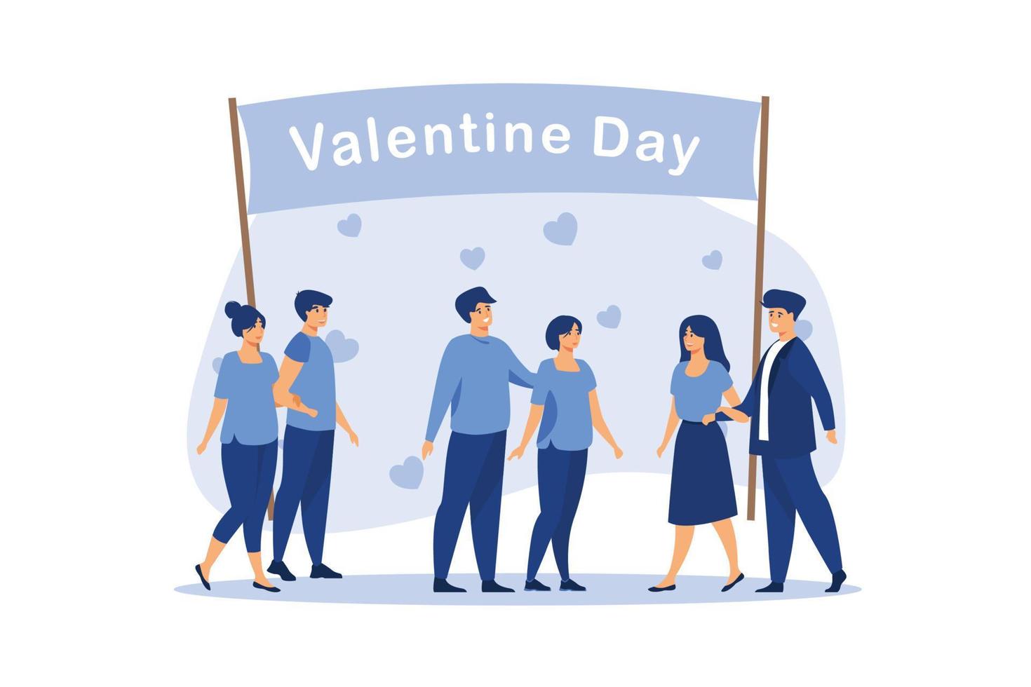 vectorafbeeldingen. stel verliefd. fijne Valentijnsdag. 14 februari is de dag van alle geliefden. afbeeldingen geschikt voor het decoreren van posters, brochures, ansichtkaarten, flyers platte vectorillustratie vector