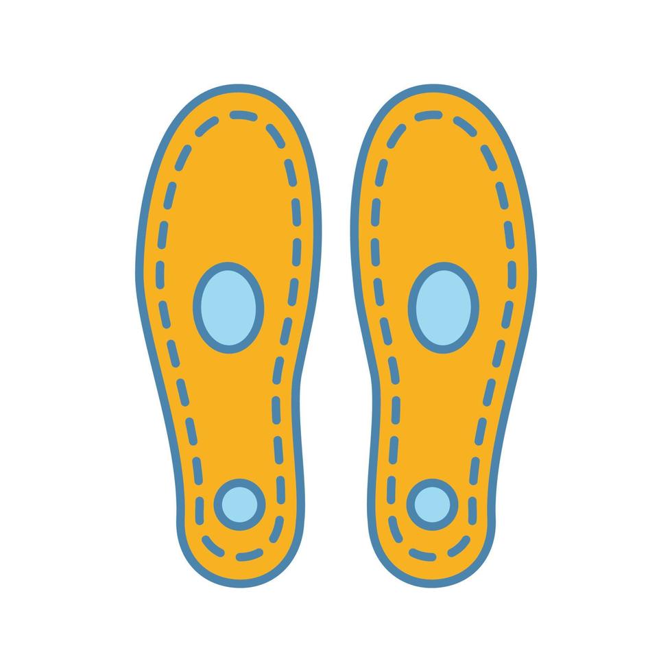 orthopedische inlegzolen kleur icoon. ondersteuning van de voetboog. orthopedische inlegzolen. schoen pads. platvoet behandeling. geïsoleerde vectorillustratie vector