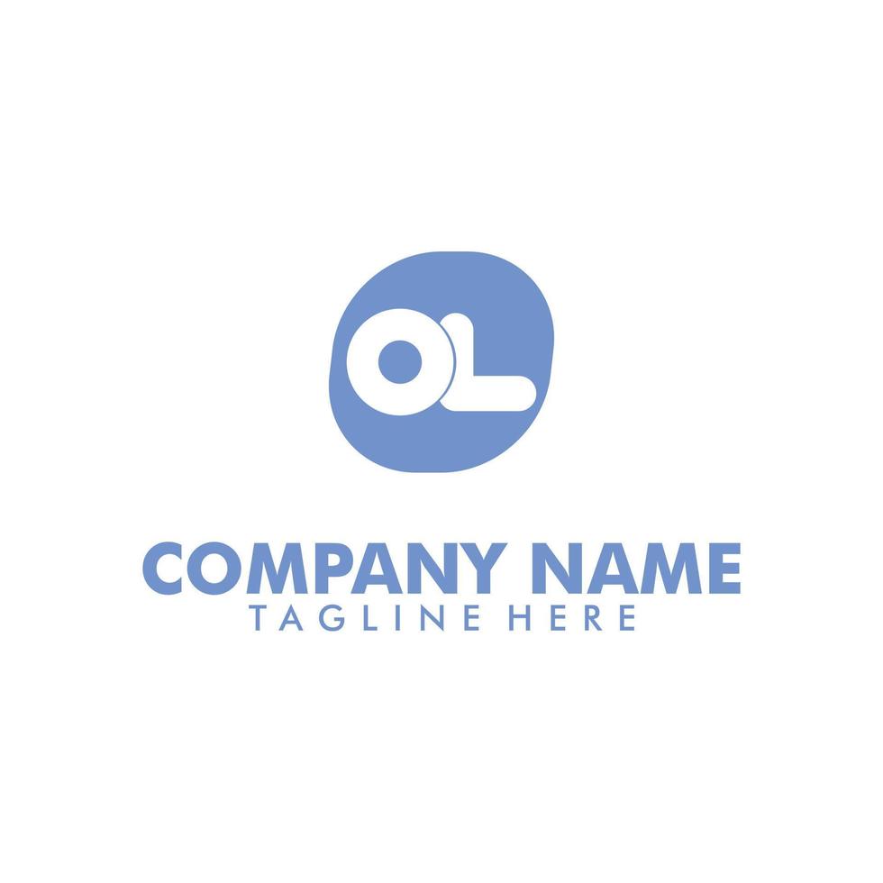 letter ol alfabet logo ontwerpsjabloon, monogram logo, afgeronde vormelement, bussiness marketing, branding identiteit, cyaan blauw, vector eps 10