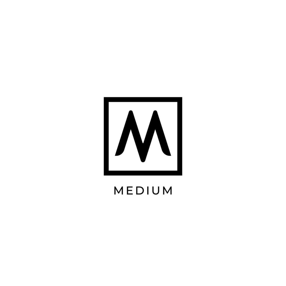 letter m logo ontwerpsjabloon, vierkant logo concept, zwart en wit, eenvoudig en schoon vector