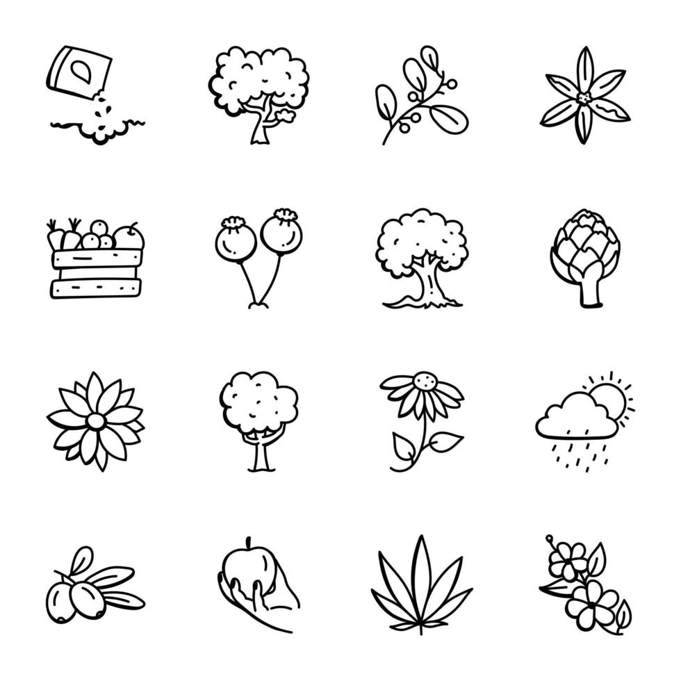 pak ecologie doodle iconen vector