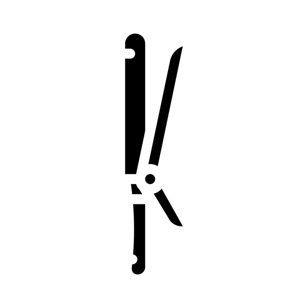 krultang glyph pictogram vectorillustratie zwart vector