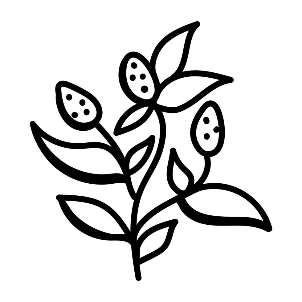een handgetekende icoon van een bloem vector