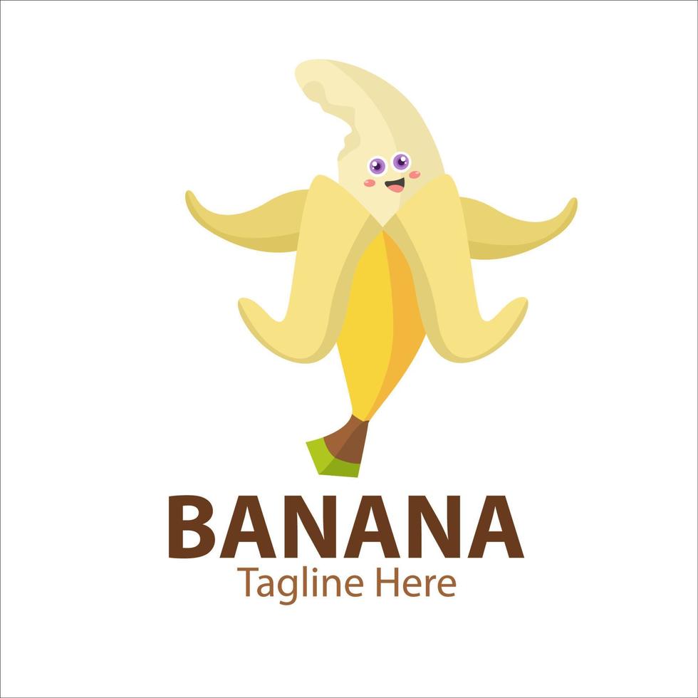 logo voor uw bedrijf met schattig bananenkarakter vector