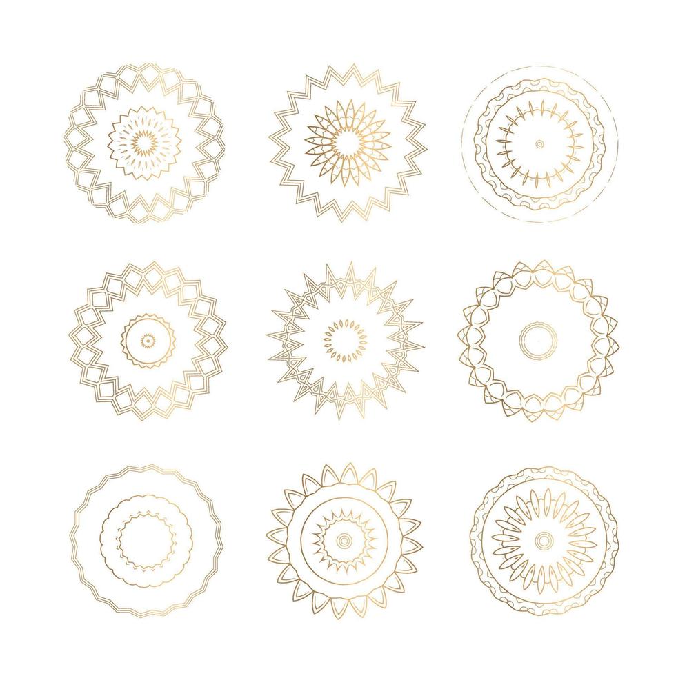 luxe achtergrond mandala ontwerpset. luxe decoratieve abstracte achtergrond in gouden kleur. uitnodiging bruiloft kaart, uitnodigen achtergrond cover banner vector design.