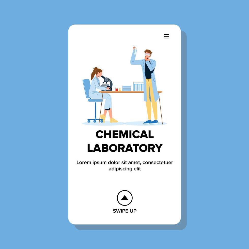 scheikundigen werken in chemisch laboratorium vectorillustratie vector