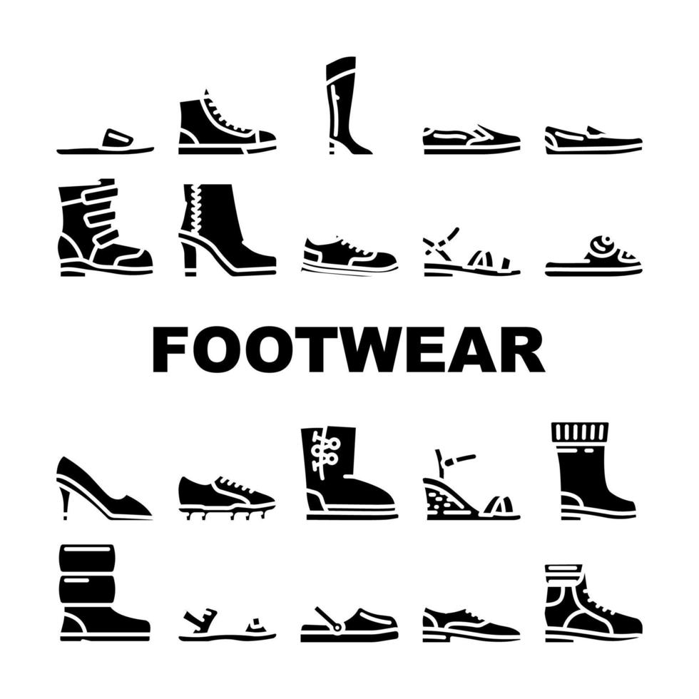 schoenen modieuze en luxe pictogrammen instellen vector