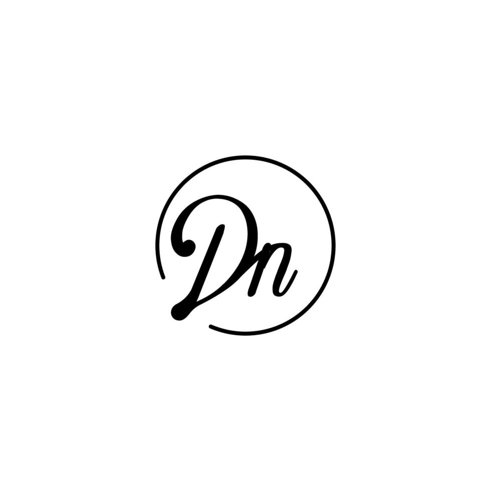 dn circle initiële logo beste voor schoonheid en mode in vet vrouwelijk concept vector