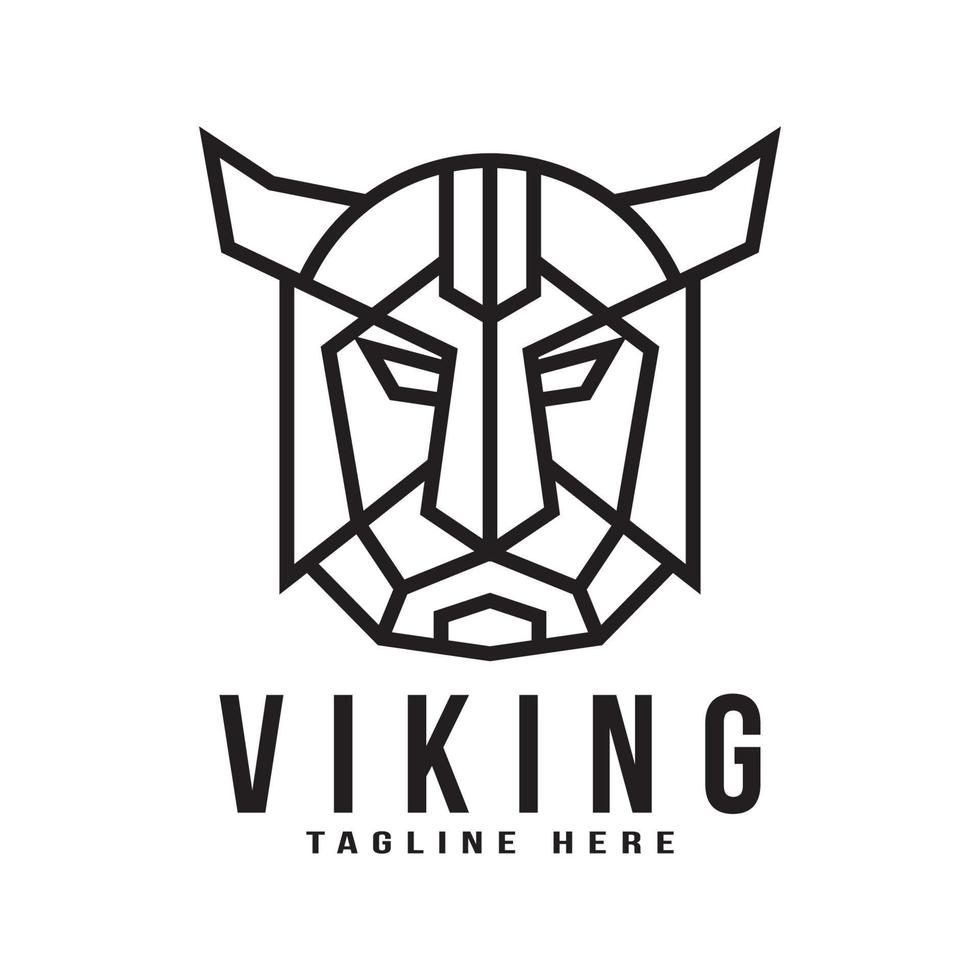 set monoline viking logo ontwerp vector