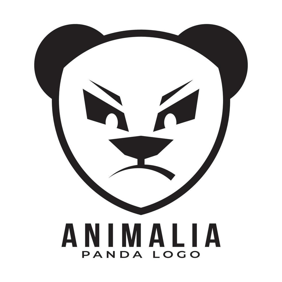 set monoline panda logo ontwerp vector