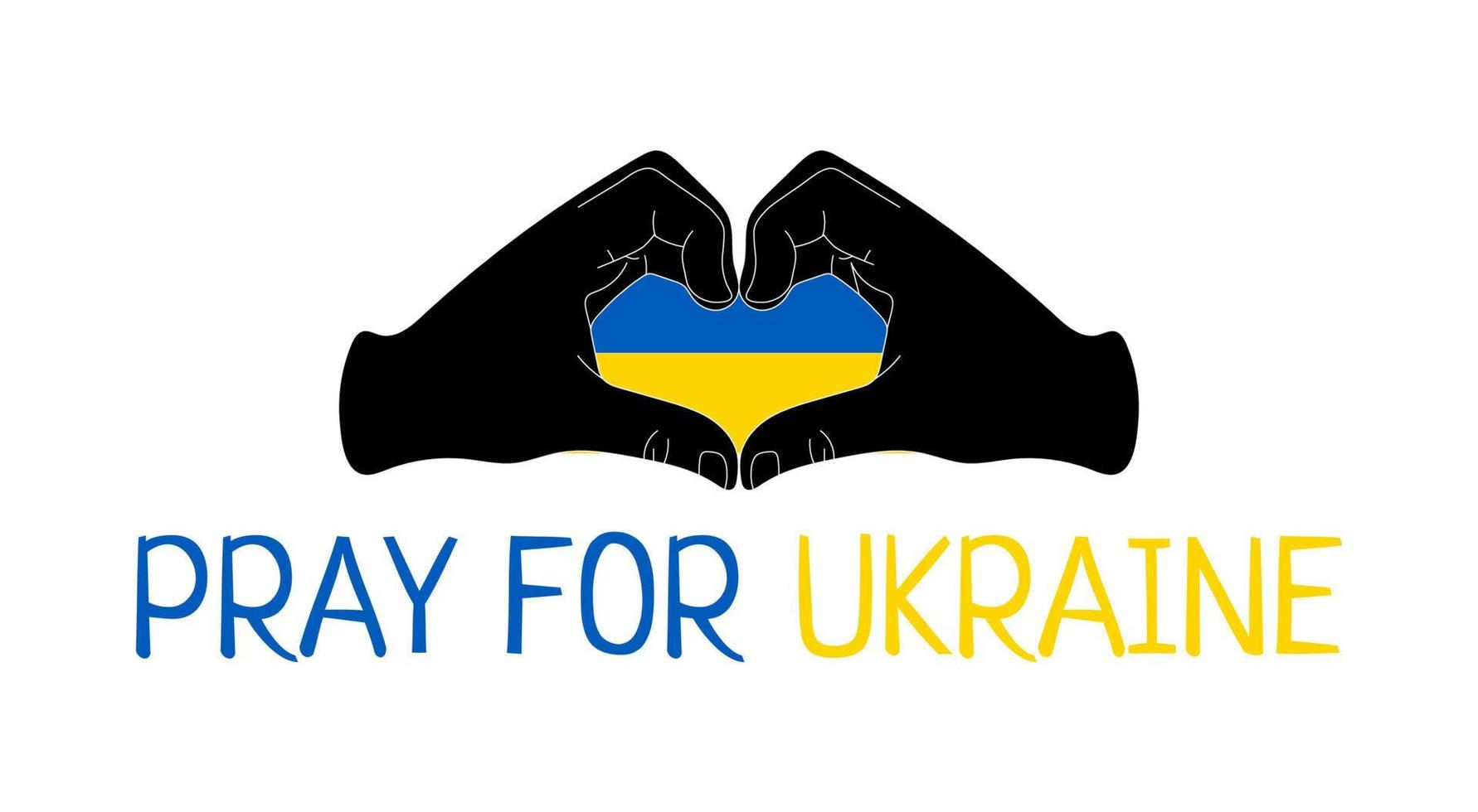 bid voor vrede in Oekraïne platte vectorillustratie op witte achtergrond concept van bidden, rouw, mensheid. vector