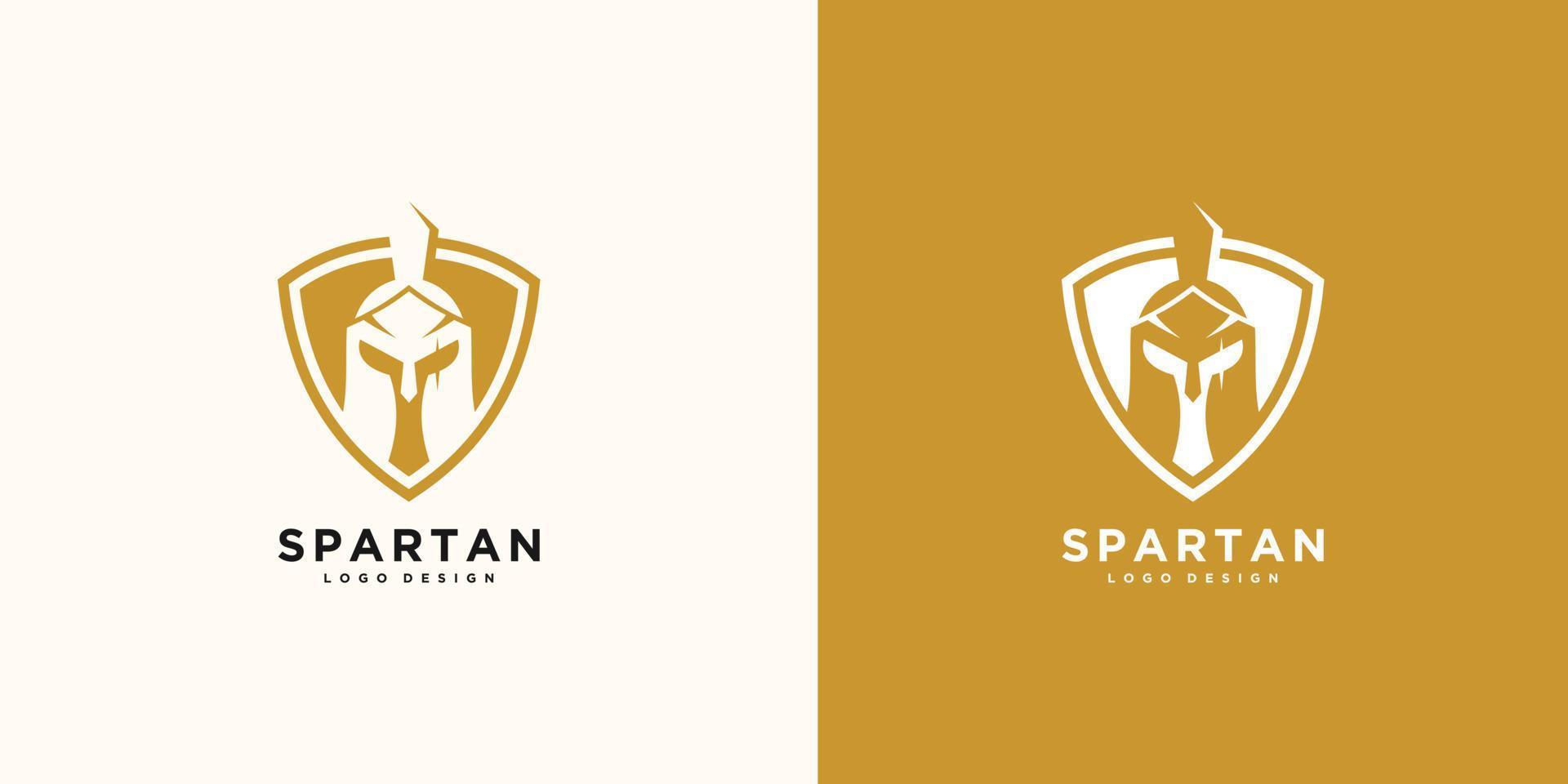 spartaans logo en vector design helm en hoofd