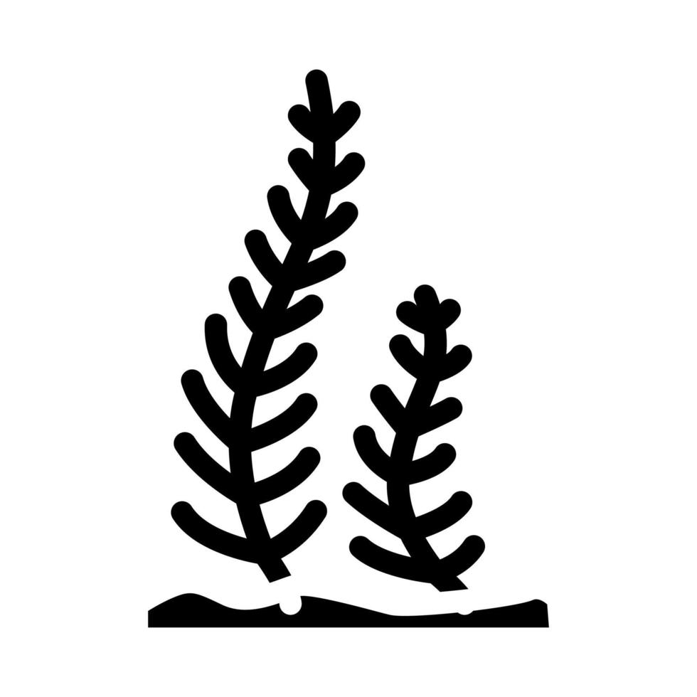 caulerpa taxifolia zeewier glyph pictogram vectorillustratie vector