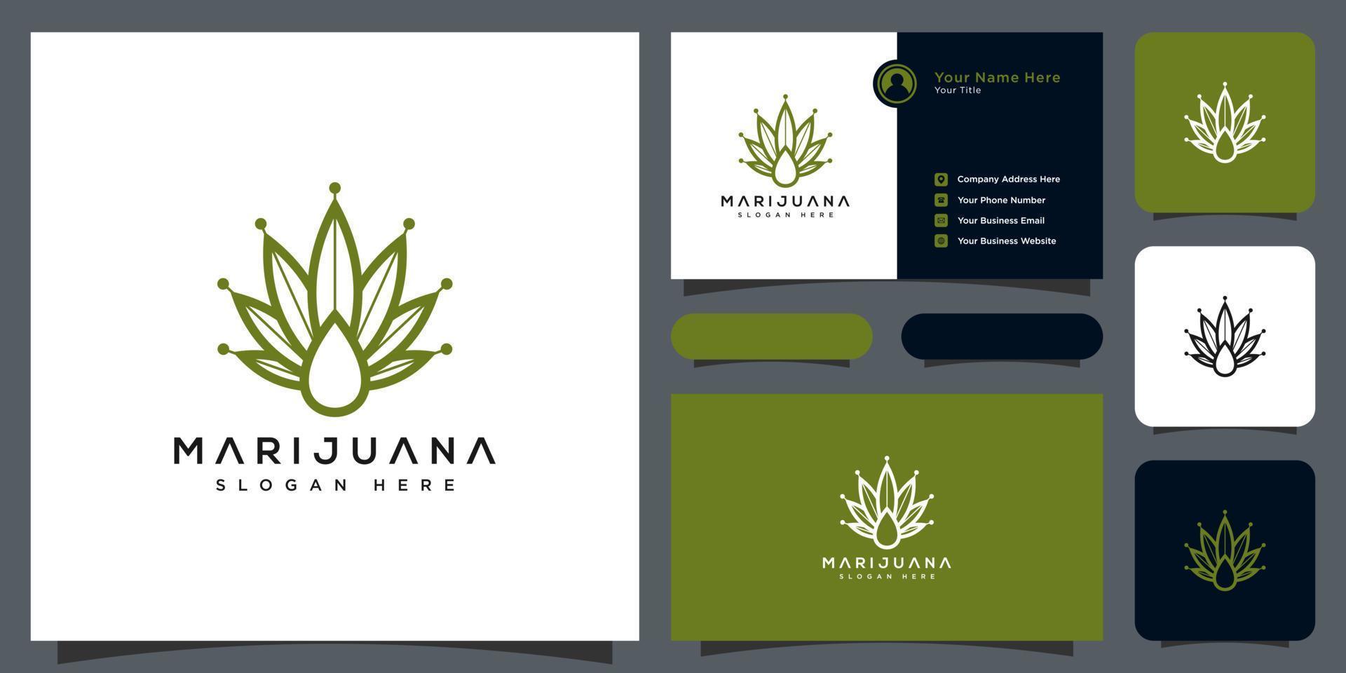 cannabisblad en olie-logo voor medisch en farmaceutisch vector
