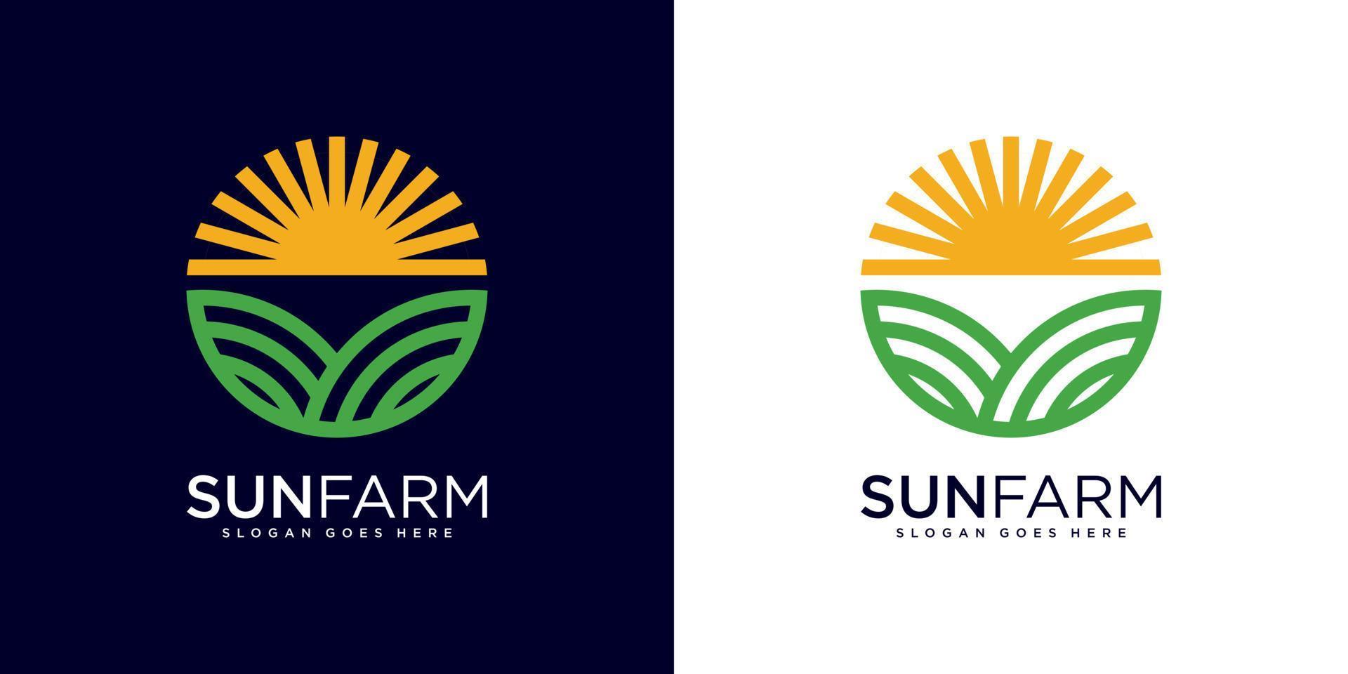 zon boerderij logo ontwerp vector