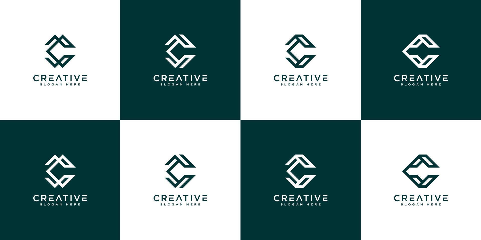 set van eerste letter c abstracte logo vector sjabloon