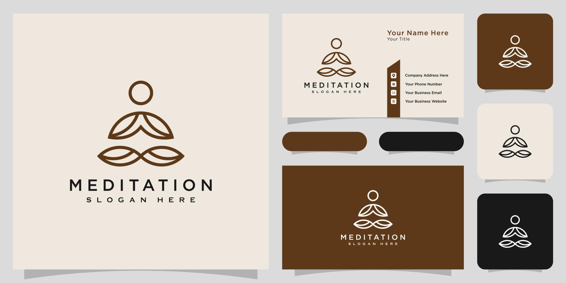 yoga meditatie logo vector en visitekaartje