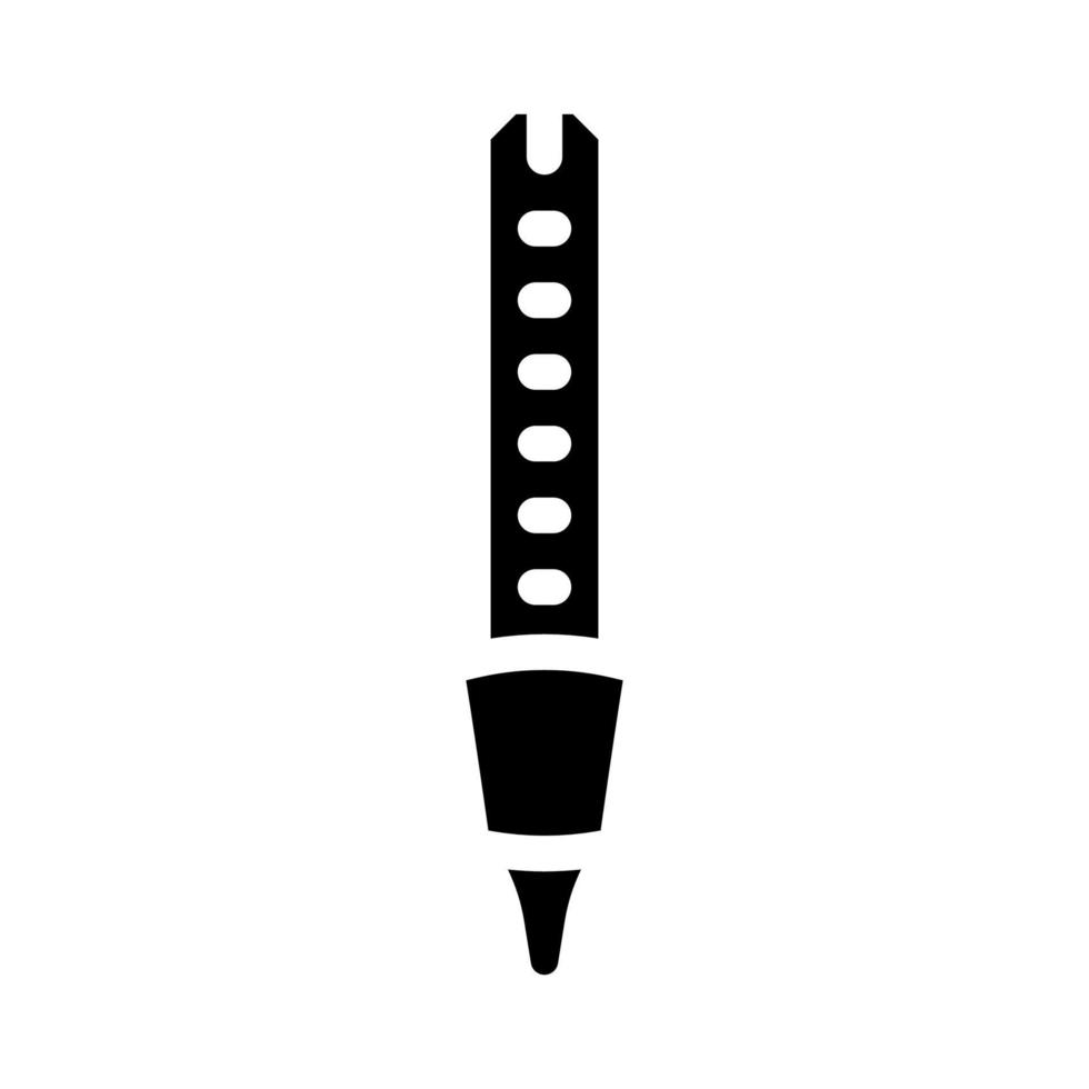 laboratorium thermometer glyph pictogram vectorillustratie black vector