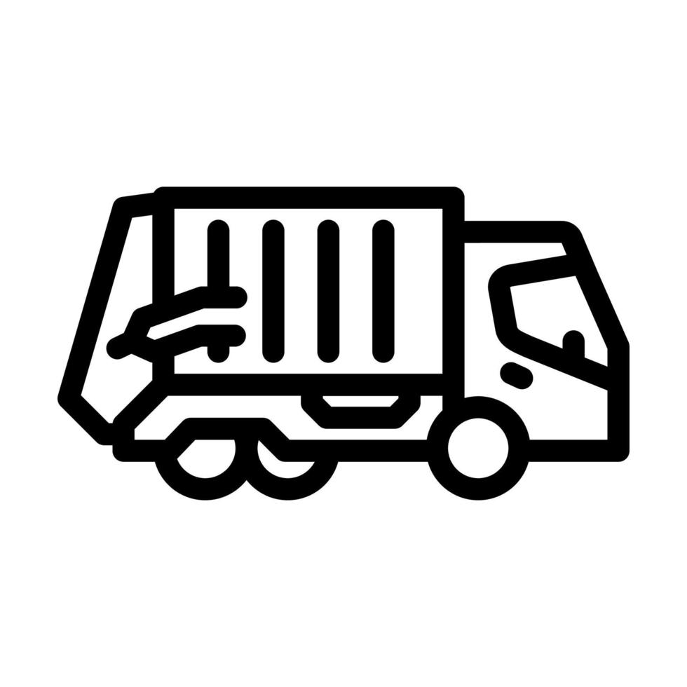 vrachtwagen afval vervoer lijn pictogram vectorillustratie vector