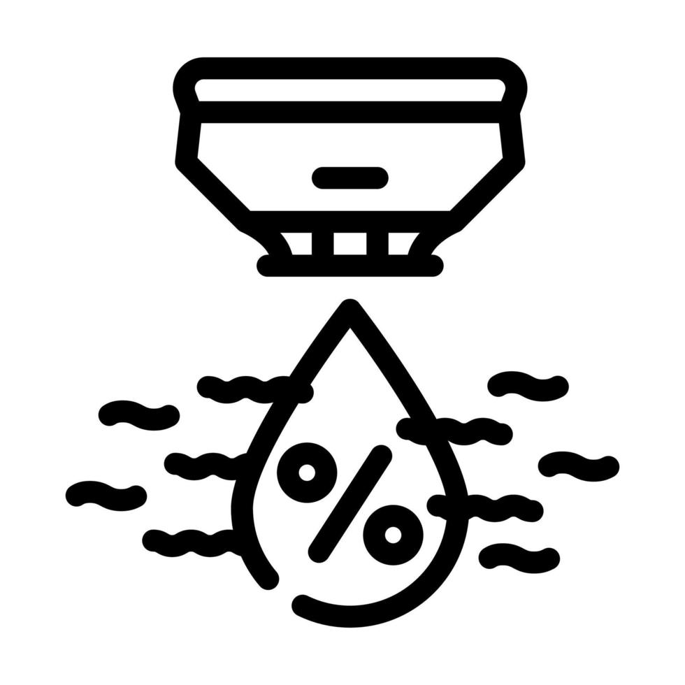 vochtigheid sensor lijn pictogram vector illustratie zwart