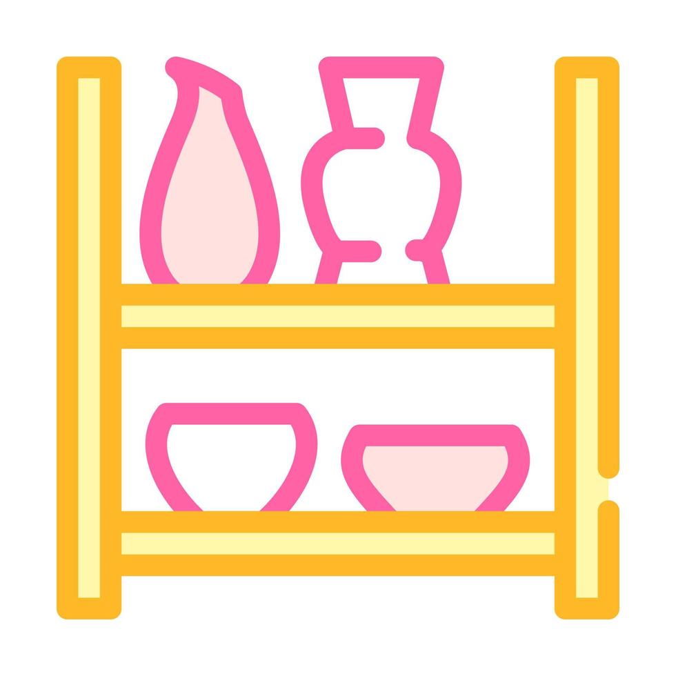 potten op plank kleur pictogram vectorillustratie vector