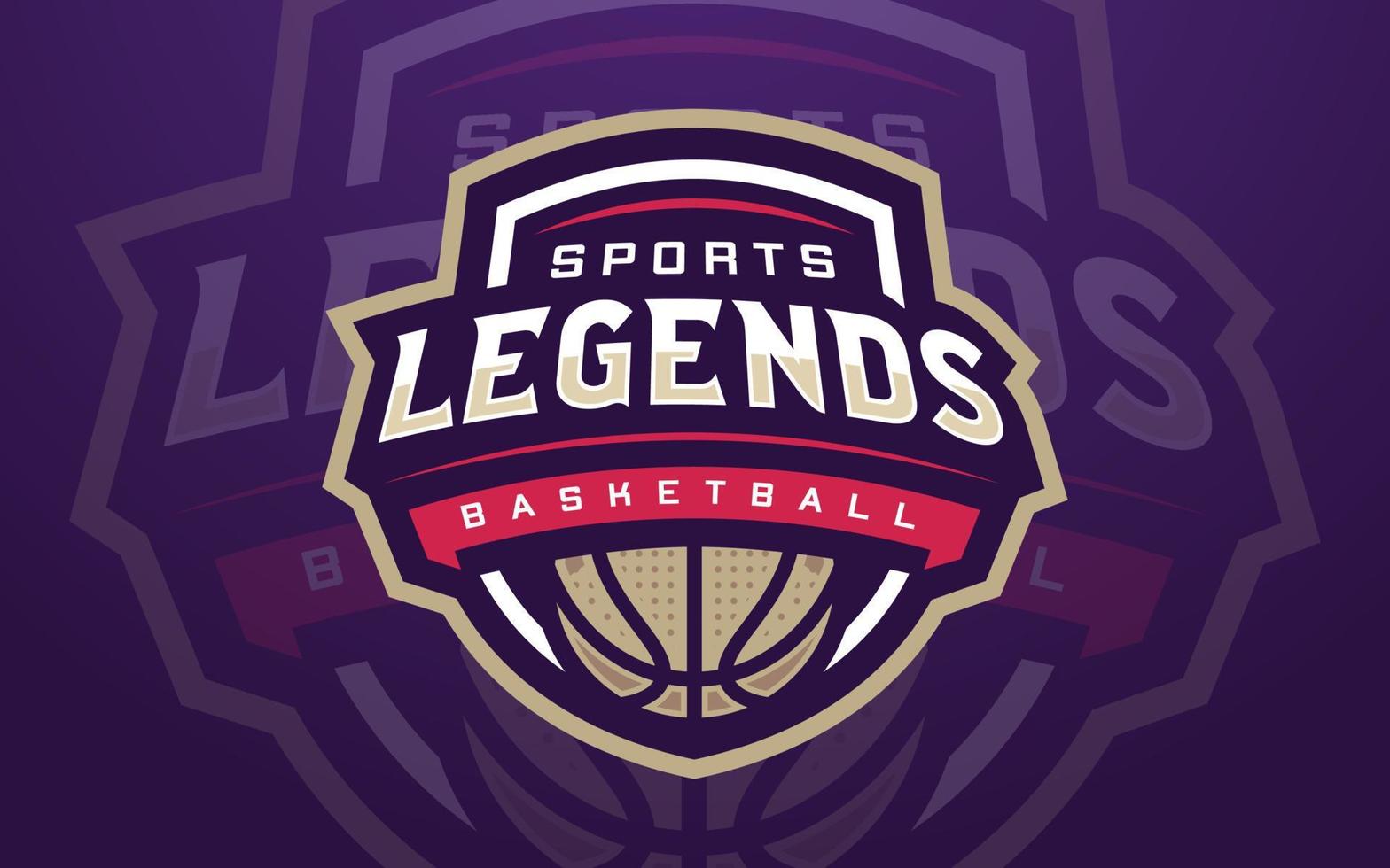legendes basketbalclub logo sjabloon voor sportteam en toernooi vector