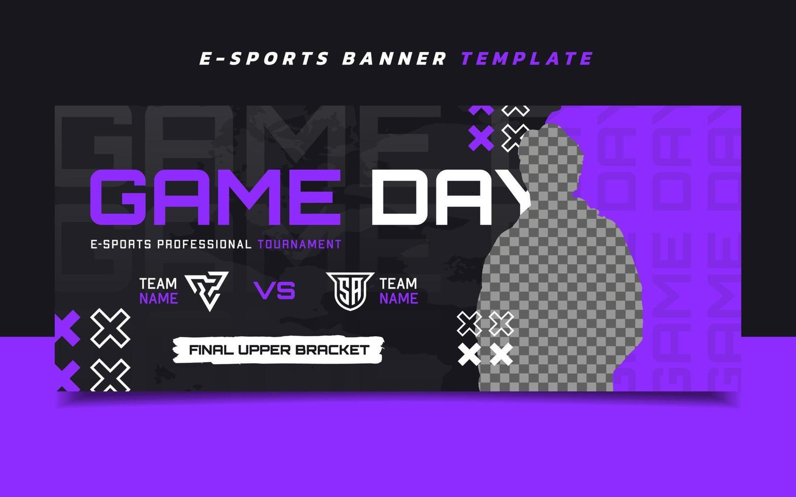 versus e-sports gaming-bannersjabloon met logo voor sociale media vector