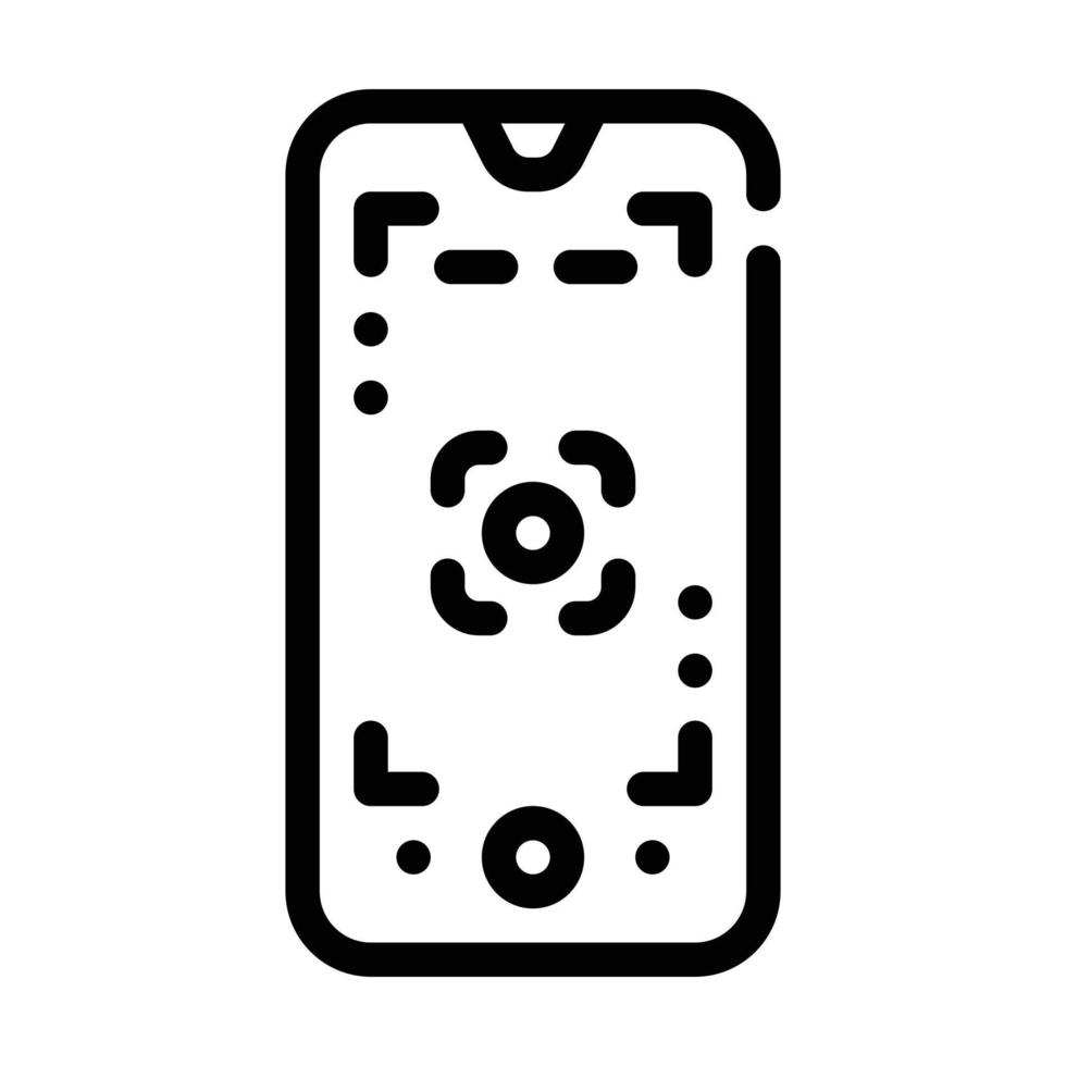 macrofotografie telefoon camera lijn pictogram vectorillustratie vector