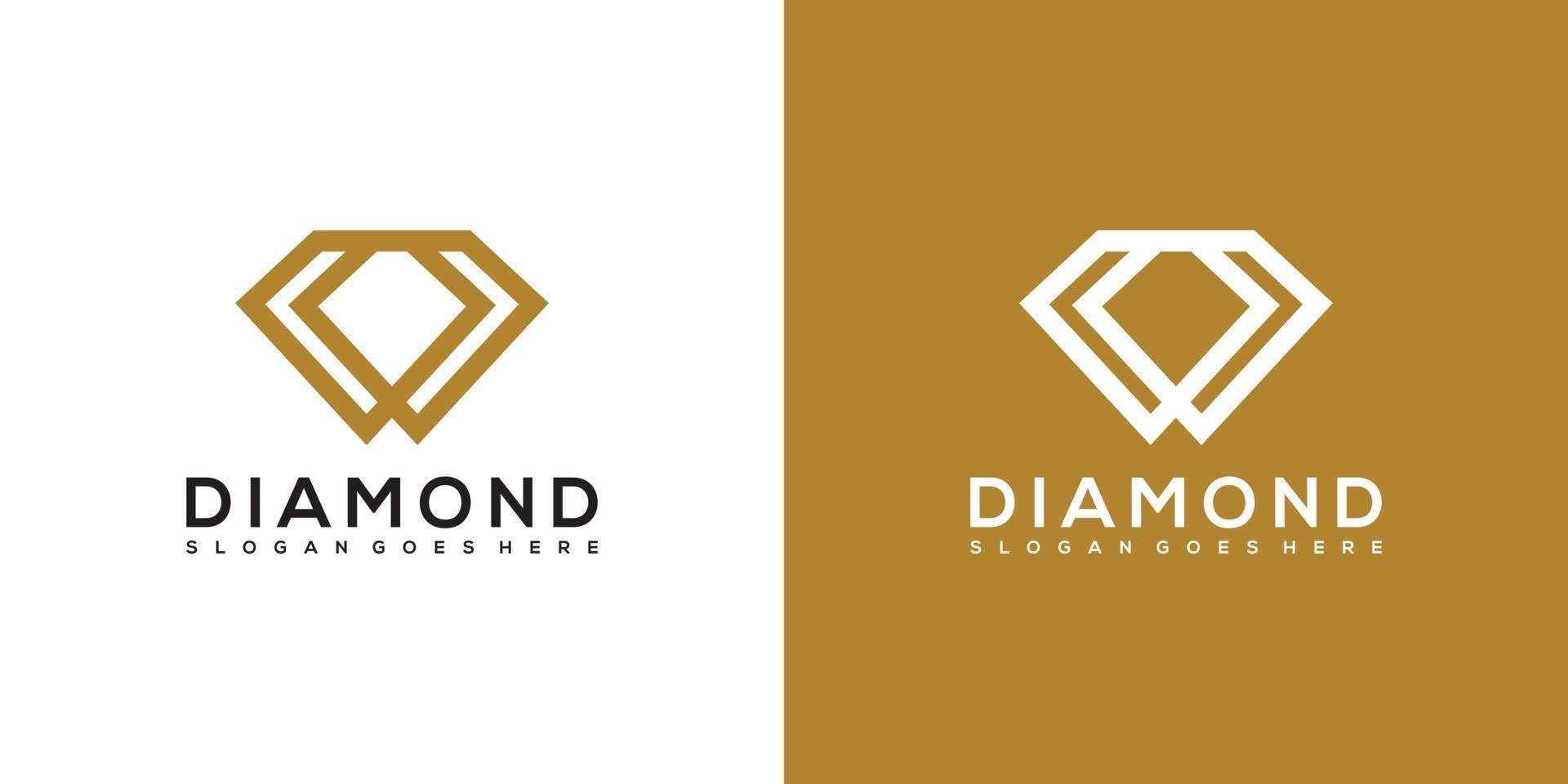 diamant logo vector ontwerpen mono lijn