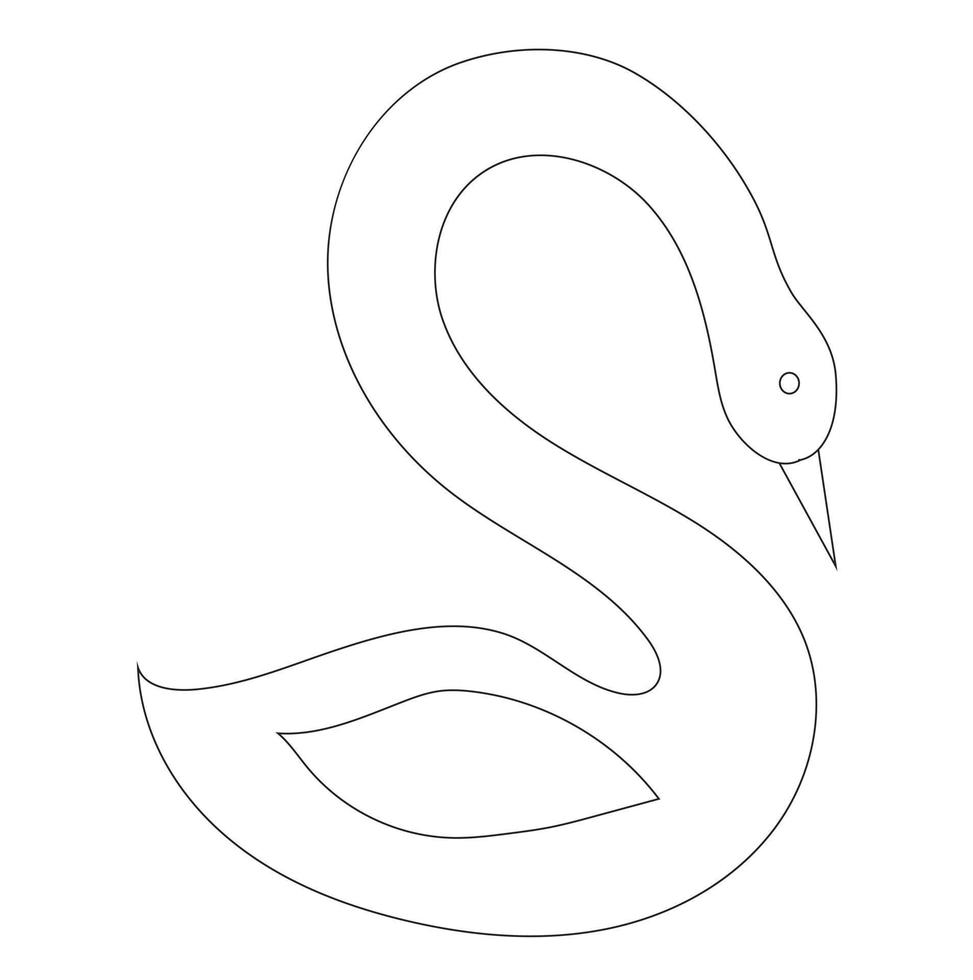 zwaan icoon in doodle stijl. vectorillustratie geïsoleerd op een witte achtergrond. vector